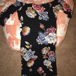 Short black flower dress